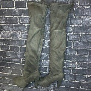 Thigh High, Heeled Suede Boots